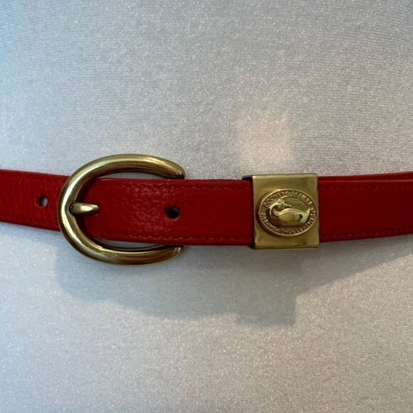 Dooney & Bourke Accessories - Dooney & Bourke Red Leather Gold Hardware Belt Size Small
